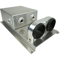 Proflow Fuel Surge Tank Fabricated Aluminium Square Slim 044 Pump Mounts 80mm x 200mm x 180mm 2.5L AN Fitting Kit Polished