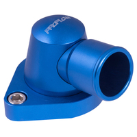 Proflow Water Neck Billet Aluminium Swivel Blue Anodised 90 Degree SB & BB Chev