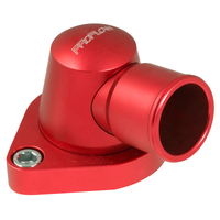 Proflow Water Neck Billet Aluminium Swivel Red Anodised 90 Degree SB & BB Chev