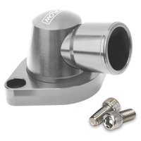 Proflow Water Neck Billet Aluminium Swivel Silver Anodised 90 Degree SB & BB Chev