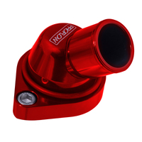 Proflow Water Neck Billet Aluminium Swivel Red Anodised 45 Degree SB & BB Chev
