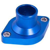 Proflow Water Neck Billet Aluminium Blue Anodised Straight Up SB & BB Chev