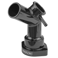 Proflow Water Neck Billet Aluminium Black Anodised 45 Degree Swivel For Mazda Series 4 Billet Cap Neck
