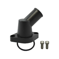 Proflow Aluminium Water Neck For Chevrolet 45 Degree O'Ring Style Black Aluminum