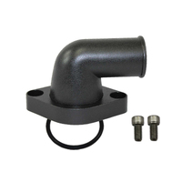 Proflow Aluminium Water Neck For Chevrolet 90 Degree O'Ring Style Black Aluminum