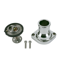 Proflow Aluminium Water Neck & Thermostat kit LS Chev For Holden Straight -up Chrome