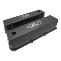 Proflow Valve Covers Tall Cast Aluminium Black For Ford Logo 429-460 Big Block For Ford Pair