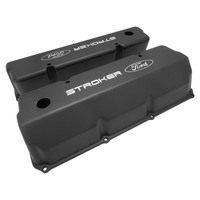 Proflow Valve Covers Tall Cast Aluminium Black Stroker Ford Logo Small Block For Ford 302 351C Pair