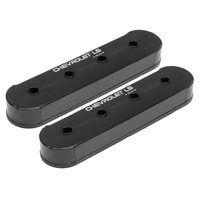 Proflow Valve Covers LS Aluminium Fabricated Black Tall For Chevrolet LS Logo No Coil Stands Pair