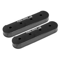 Proflow Valve Covers LS Aluminium Fabricated Black Tall For Holden LS Logo No Coil Stands Pair