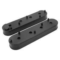 Proflow Valve Covers For GM LS Fabricated Aluminium w/Oil Cap Black Wrinkle 65mm Tall Pair