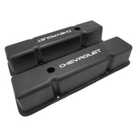 Proflow Valve Covers Tall Aluminium Black For Chevrolet Logo SB For Chevrolet Pair