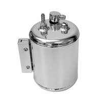 Proflow Brake Vacuum Reservoir Tank Fabricated Aluminium 126mm Diameter Check Valve & Hardware Polished