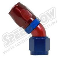 SPEEDFLOW 100 Series 45 Degree Hose Ends ~ Cutter Style 6 Red/Blue
