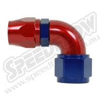 SPEEDFLOW Stepped 90 Degree Hose Ends 100 Series ~ Cutter Style - '-12 to -10 Red/Blue