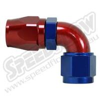 SPEEDFLOW 100 Series 90 Degree Hose Ends ~ Cutter Style 12 Red/Blue