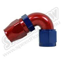 SPEEDFLOW 100 Series 120 Degree Hose Ends ~ Cutter Style 6 Red/Blue