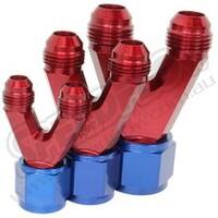 SPEEDFLOW Y Piece Parallel - Female to 2 x Male - 146-12-10...-12 Female to -10 Male Y Red/Blue