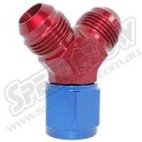 SPEEDFLOW Y Piece 45 Degree All Male - 12 Red/Blue