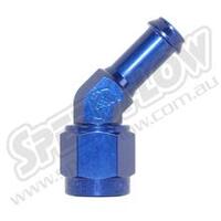 SPEEDFLOW 412 Series 45 Degree Hose Ends - '-6 Fem to 3/8\ Blue