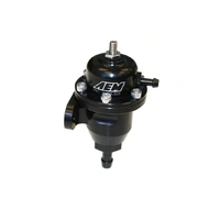 AEM Adjustable Fuel Pressure Regulator Black for Acura & Honda Inline Flange with Straight Return Line Fitting