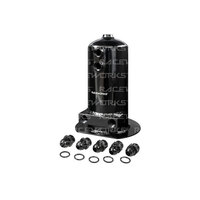Raceworks 2.5L Surge Tank Dual Outlet Black  ALY-005BK