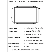 CSF Racing Triple Pass Aluminium Radiator - Universal Dual Core w/ AN Fittings Universal Dual Core w/ AN Fittings