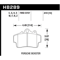 Hawk Performance DTC-60 Front Brake Pads for Porsche Boxster 986,987/Cayman 987 HB289G.610