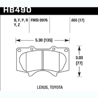 Hawk Performance LTS Front Brake Pads for Mitsubishi Pajero/Toyota Hilux/Lancruiser Prado HB490Y.665