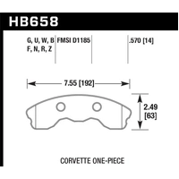 Hawk Performance HP+ Front Brake Pads for Chevrolet Corvette C6 HB658N.570