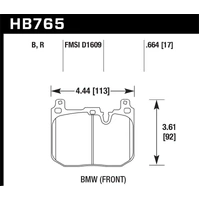Hawk Performance HPS 5.0 Front Brake Pads for BMW 1 Series/2 Series/3 Series/4 Series Performance HB765B.664