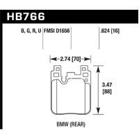 Hawk Performance HPS 5.0 Rear Brake Pads for BMW F-Series M2/M3/M4 (non-Ceramic) HB766B.624