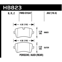Hawk Performance Ceramic Brake Pads for Audi A6, S6, RS6 C7/A7, S7, RS7 4G/A8, S8 D4 HB823Z.652