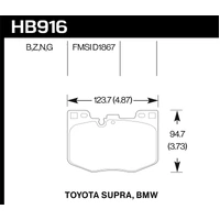 Hawk Performance DTC-60 Pads Front for Toyota A90 Supra/BMW G Chassis 2/3/4/5/7/X/Z Series (Front) HB916G.740