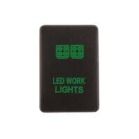 Hulk 4x4 Work Light Push Button Switch- Green (Prado/Landcruiser 200 Series 2008+)