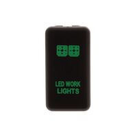 Hulk 4x4 Work Light Push Button Switch- Green (Hilux/Landcruiser 100 Series 98-13)