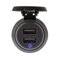 Hulk 4x4 Dual USB Socket - Straight Terminals