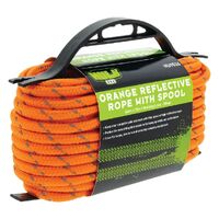 Hulk 4x4 6mm*15M Reflective Rope Orange with High Vis Weave