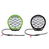 Hulk 4x4 Pkt 2 7" Rnd LED Driving Lamp Kit 9-36V 106W 19 LEDs Green