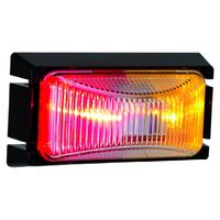 Hulk 4x4 LED Side Marker Lamp Red/Amber 12/24V Black Base
