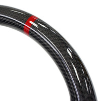 PSR D Shape Steering Wheel Leather/Carbon w/Red Stitching for Subaru WRX/STI 15-21