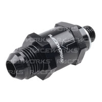 Raceworks One Way Valve M12X1.5 To AN-6 AN-8 RWF-612-08BK