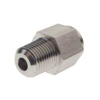 Raceworks 1/8 NPT Male To M10 X 1.0 Female Stainless Adapter  RWF-925-02-M10SS