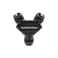 Raceworks Y Block Male Flare AN Thread 1 X To 2 X AN-8 RWF-930-12-08BK