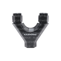 Raceworks Y Block 2X Female Swivels 1X O-Ring Port  RWF-939-06-08BK