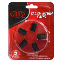 Valve Cap Black 2 Groove 5 Pack