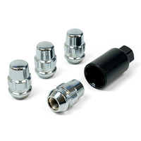 Lock Nuts Splined Acorn Bulge 7/16 Pk 4