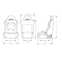 SAAS GT Seat Dual Recline Black/Blue ADR Compliant