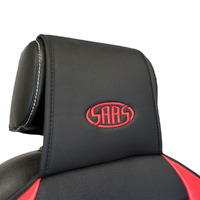Seat Sports Cushion Pu Black-Red Large With Logo