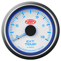 Exhaust Temp Gauge 300c-1300c 52mm White Muscle Series